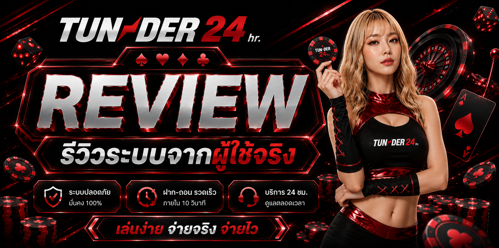 รีวิว TUNDER24HR จากผู้ใช้จริง ระบบใช้งานง่าย ฝากถอนรวดเร็ว พร้อมบริการตลอด 24 ชั่วโมง